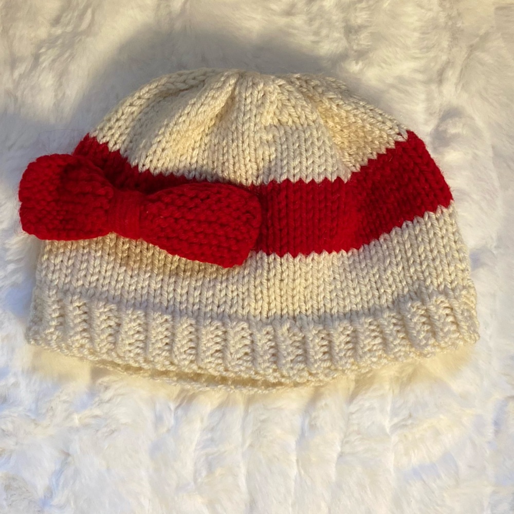 Handmade Baby/ Toddler Red Bow Hat